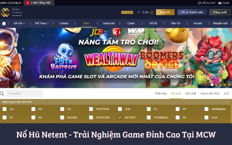 Nổ Hũ Netent - Trải Nghiệm Game Đỉnh Cao Tại MCW
