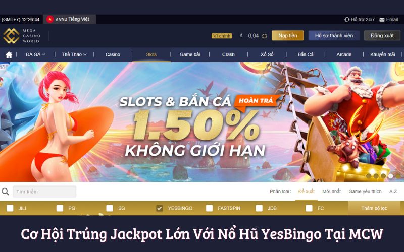 Cơ Hội Trúng Jackpot Lớn Với Nổ Hũ YesBingo Tại MCW