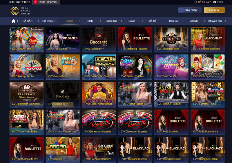 Casino Evolution mang đến trò chơi hấp dẫn nào?