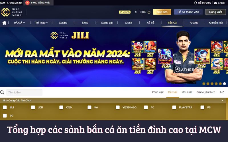 Tổng hợp các sảnh bắn cá ăn tiền đỉnh cao tại MCW