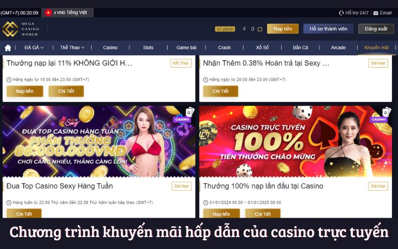 Chương trình khuyến mãi hấp dẫn của casino trực tuyến Chương trình khuyến mãi hấp dẫn của casino trực tuyến