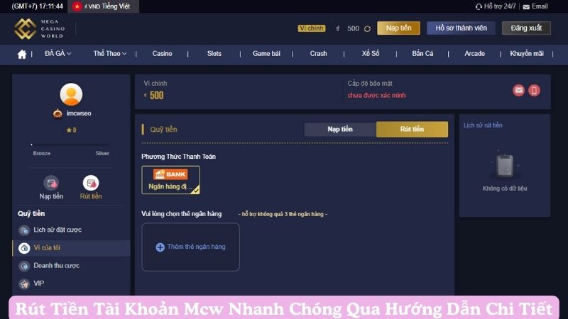 Rút Tiền Tài Khoản MCW Nhanh Chóng Qua Hướng Dẫn Chi Tiết