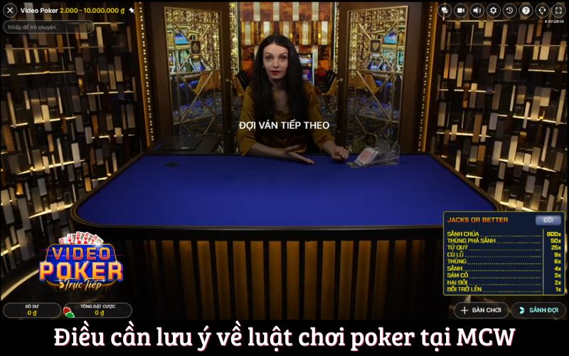 Luật Chơi Poker Chi Tiết Cho Các Thành Viên Tại MCW
